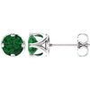 14K White Chatham® Created Emerald Earrings - Siddiqui Jewelers