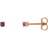 14K Rose 2.5 mm Natural Amethyst Stud Earrings Siddiqui Jewelers