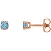 14K Rose 4 mm Natural Aquamarine Stud Earrings Siddiqui Jewelers