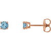 14K Rose 2.5 mm Natural Aquamarine Stud Earrings Siddiqui Jewelers