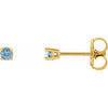 14K Yellow 2.5 mm Natural Aquamarine Stud Earrings Siddiqui Jewelers