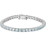 14K White Sky Blue Topaz 7.15" Line Bracelet - Siddiqui Jewelers