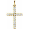 14K Yellow 3/4 CTW Diamond Cross Pendant-Siddiqui Jewelers