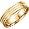 14K Yellow 6 mm Ridged Band with Milgrain Size 10 - Siddiqui Jewelers