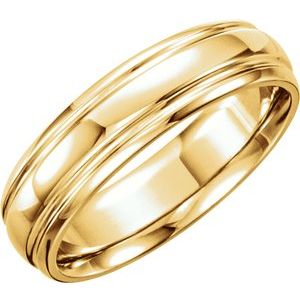 14K Yellow 6 mm Grooved Band Size 9 - Siddiqui Jewelers