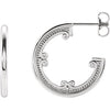 Sterling Silver 20 mm Vintage-Inspired Hoop Earrings - Siddiqui Jewelers