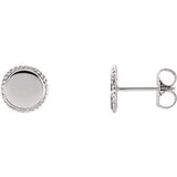 14K White Engravable Rope Earrings - Siddiqui Jewelers
