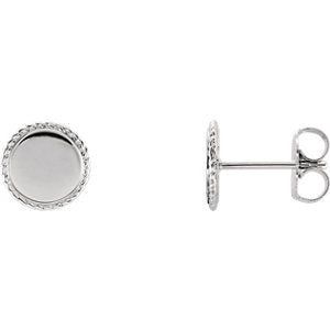 Sterling Silver Engravable Rope Earrings - Siddiqui Jewelers