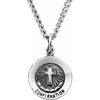 Sterling Silver 12 mm Confirmation Medal with Cross 18" Necklace - Siddiqui Jewelers