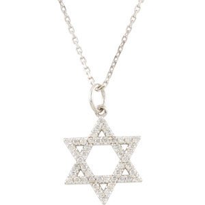 14K White 1/5 CTW Diamond Star of David Necklace - Siddiqui Jewelers