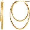 14K Yellow Oval Hoop Earrings - Siddiqui Jewelers