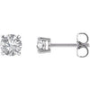 14K White 4.5 mm Round Forever One™ Moissanite Earrings - Siddiqui Jewelers