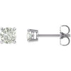 14K White 4 mm Round Forever One™ Moissanite Earrings - Siddiqui Jewelers