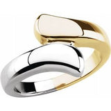 14K Yellow/White Bypass Ring - Siddiqui Jewelers