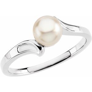 14K White Pearl Ring - Siddiqui Jewelers