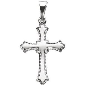 Platinum 15x11 mm Cross Pendant - Siddiqui Jewelers