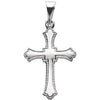 14K White 15x11 mm Cross Pendant - Siddiqui Jewelers