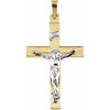 14K Yellow & White 29x19 mm Crucifix Pendant - Siddiqui Jewelers