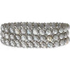 Sterling Silver Freshwater Cultured Grey Pearl 3 Row Stretch Bracelet - Siddiqui Jewelers