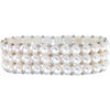 Sterling Silver Freshwater Cultured White Pearl 3 Row Stretch Bracelet-Siddiqui Jewelers