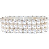 Sterling Silver Freshwater Cultured White Pearl 3 Row Stretch Bracelet-Siddiqui Jewelers