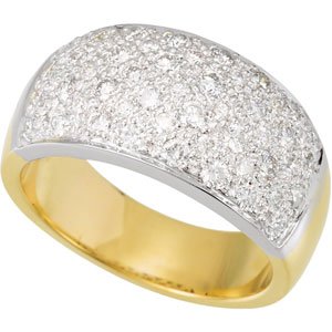 14K White & Yellow 1 CTW Diamond Micro Pave Ring Size 7 - Siddiqui Jewelers