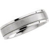 14K White 6.25 mm Flat Band with Milgrain Size 10.5 - Siddiqui Jewelers