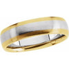 18K Yellow & Platinum & 18K Yellow 6 mm Half Round Band with Satin Finish Size 11.5 - Siddiqui Jewelers