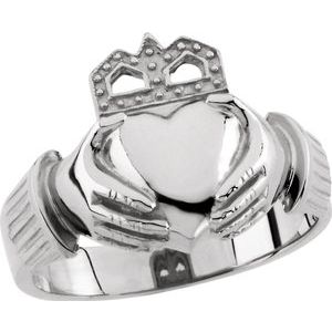 Sterling Silver 15x11 mm Claddagh Ring - Siddiqui Jewelers