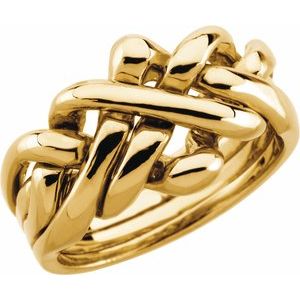 14K Yellow 12.5 mm Puzzel Ring - Siddiqui Jewelers