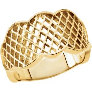 14K Yellow Latticework Band - Siddiqui Jewelers