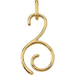 10K Yellow Swirl & Curl Pendant - Siddiqui Jewelers
