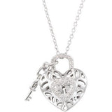 Sterling Silver 1/6 CTW Diamond Heart 18" Necklace - Siddiqui Jewelers