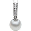 14K White Akoya Cultured Pearl & .07 CTW Diamond Pendant - Siddiqui Jewelers