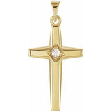 14K Yellow 23x14 mm .04 CTW Diamond Cross Pendant - Siddiqui Jewelers