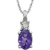 14K White Amethyst & .02 CTW Diamond 18" Necklace - Siddiqui Jewelers