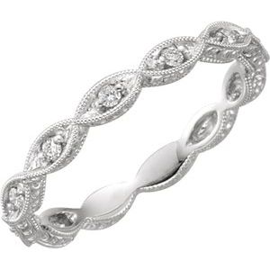 Platinum 1/8 CTW Diamond Anniversary Band Size 5.5 - Siddiqui Jewelers