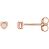 14K Rose .03 CTW Diamond Youth Heart Earrings - Siddiqui Jewelers