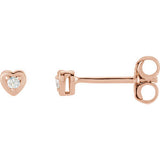 14K Rose .03 CTW Diamond Youth Heart Earrings - Siddiqui Jewelers