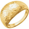 14K Yellow 12 mm Hammered Dome Ring - Siddiqui Jewelers