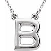 14K White Block Initial B 16" Necklace Siddiqui Jewelers