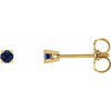 14K Yellow 2.5 mm Lab-Grown Blue Sapphire Stud Earrings Siddiqui Jewelers