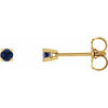 14K Yellow 2.5 mm Natural Blue Sapphire Stud Earrings Siddiqui Jewelers