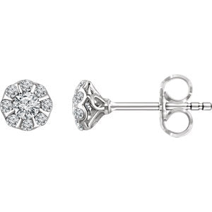 14K White 3/8 CTW Diamond Stud Earrings - Siddiqui Jewelers