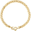 14K Yellow Solid Double Link Charm Bracelet - Siddiqui Jewelers