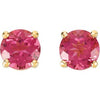 14K Yellow Pink Tourmaline Stud Earrings - Siddiqui Jewelers