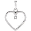 Sterling Silver 1.7 mm Heart Pendant Mounting - Siddiqui Jewelers