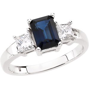 Blue Sapphire & Diamond Accented Ring - Siddiqui Jewelers