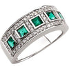 14K White Emerald & 3/8 CTW Diamond Ring - Siddiqui Jewelers