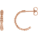 14K Rose Beaded Hoop Earrings - Siddiqui Jewelers